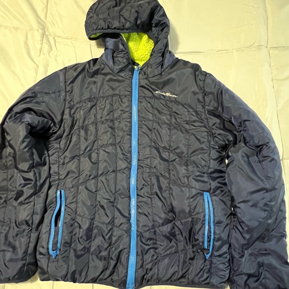 Eddie Bauer boys puffer reversible jacket Large